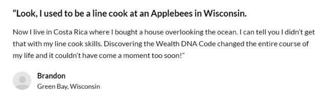 wealth dna code review derives from this testimonial